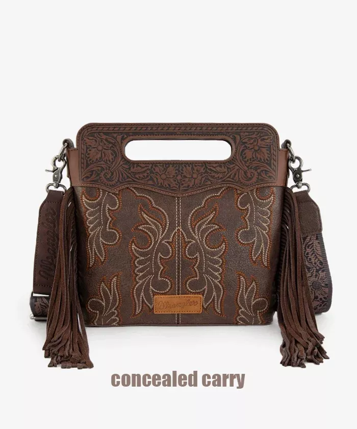 Wrangler Dark Brown Tool/Stitch Handle Tote
