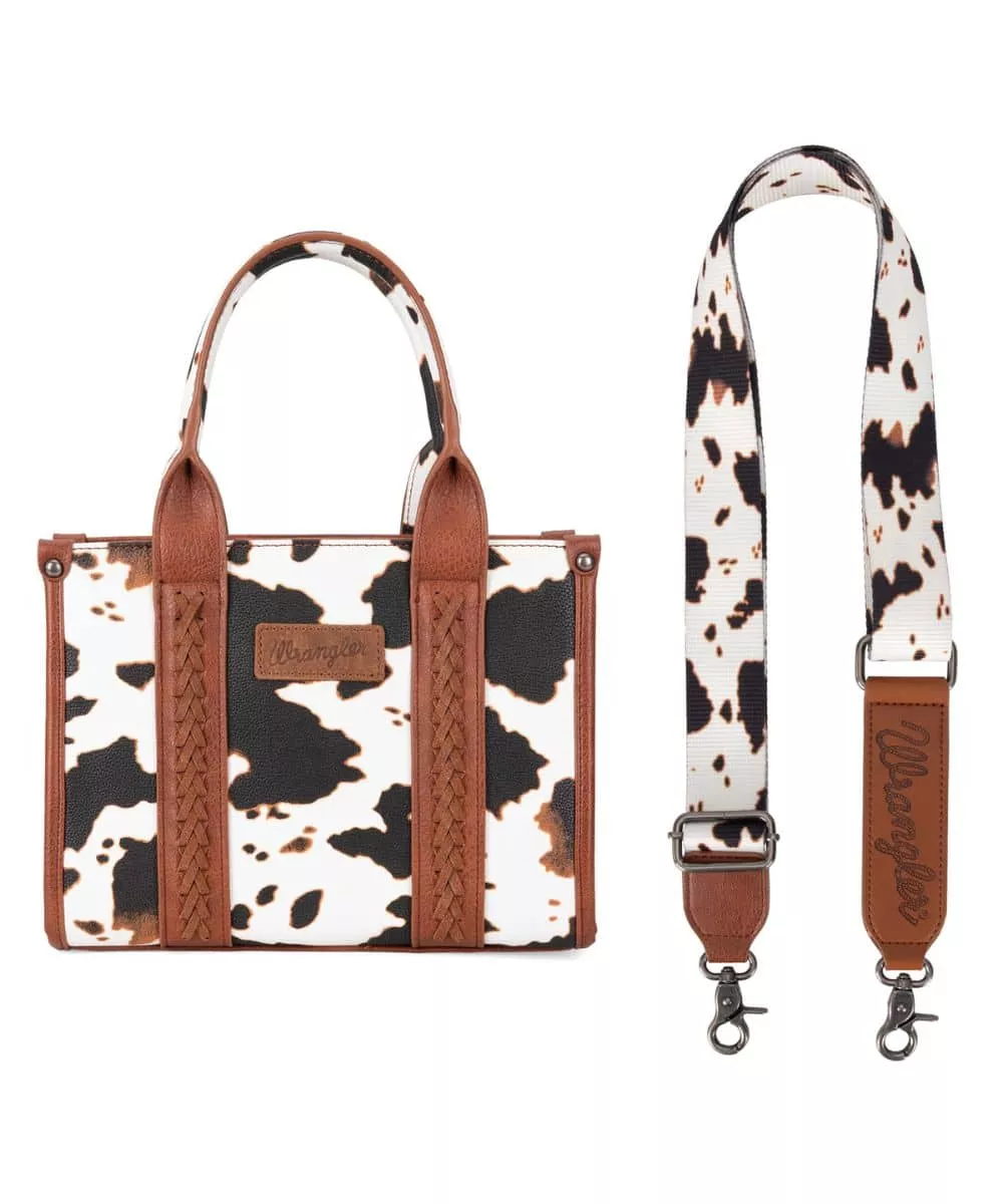 Wrangler Medium Brown Cow Print Purse