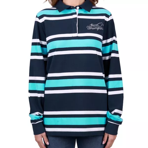 Wrangler Womens Rugby | Trisha | Navy / Aqua