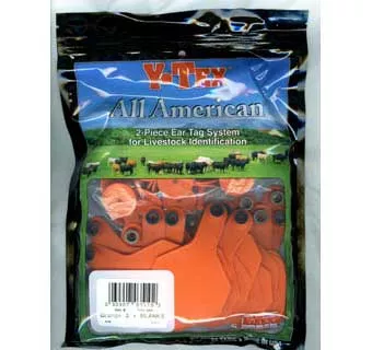 Y-Tex 3-Star Blank Combo Tag, Medium, Orange, 25 count
