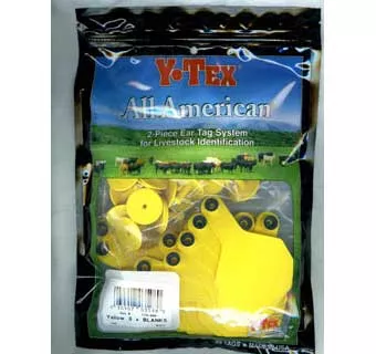 Y-Tex 3-Star Blank Combo Tag, Medium, Yellow, 25 count