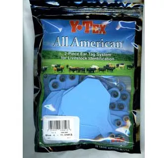 Y-Tex 4-Star Blank Combo Tag, Large, Blue, 25 count