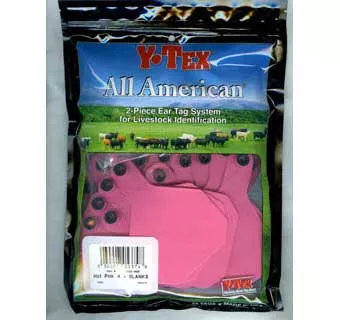 Y-Tex 4-Star Blank Combo Tag, Large, Pink, 25 Count