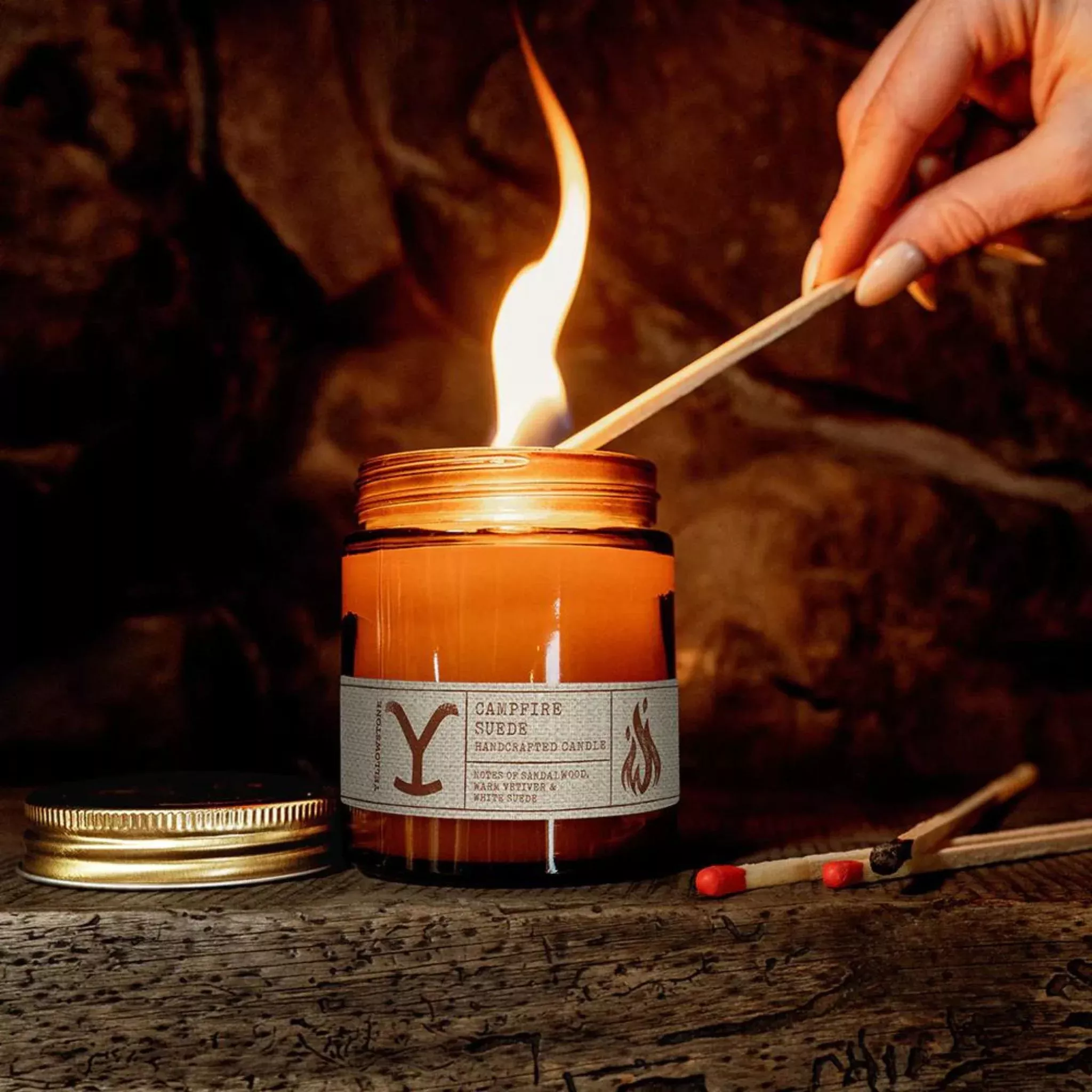 Yellowstone Campfire Suede Wax Candle