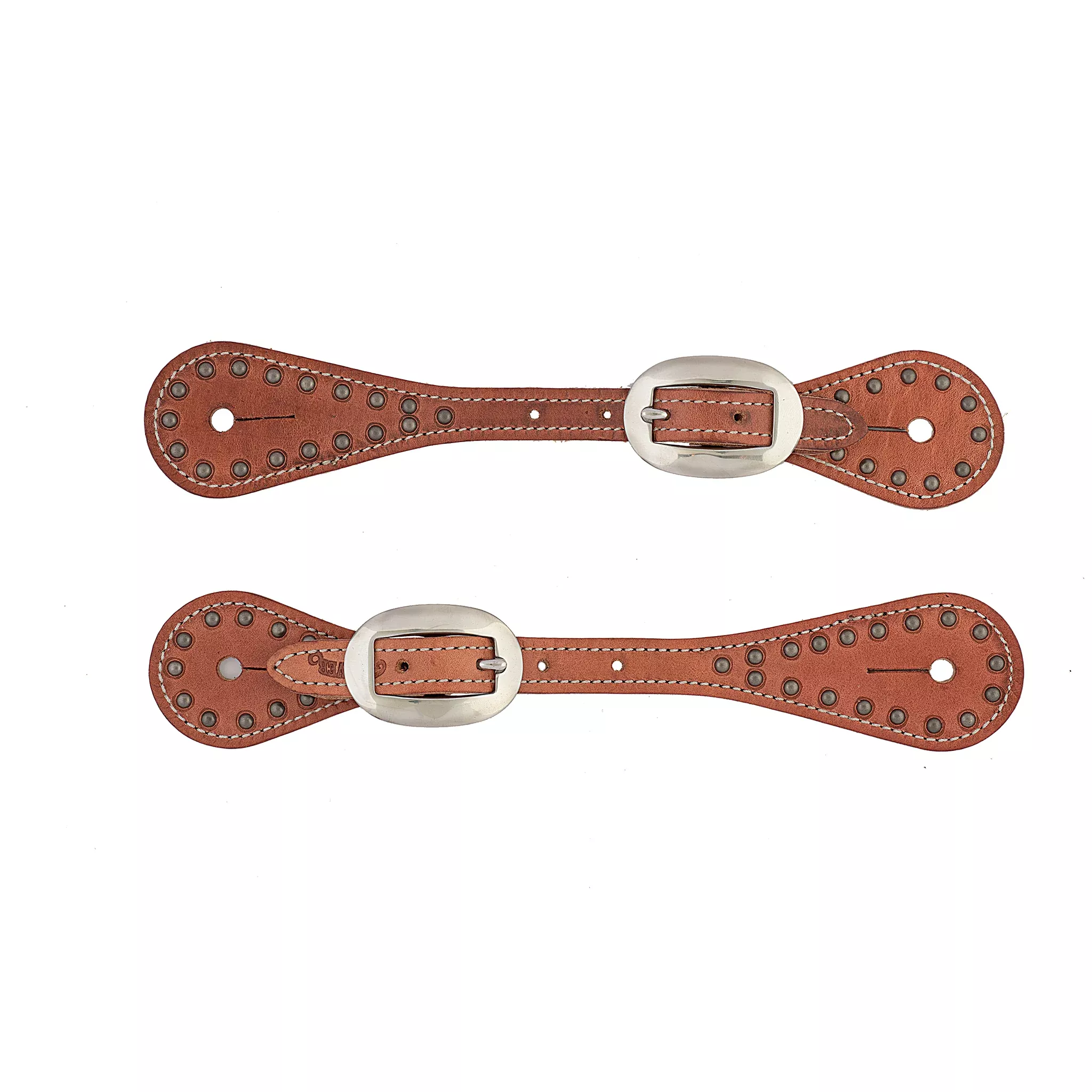 Youth Harness Leather Spur Straps with Spots, Russet