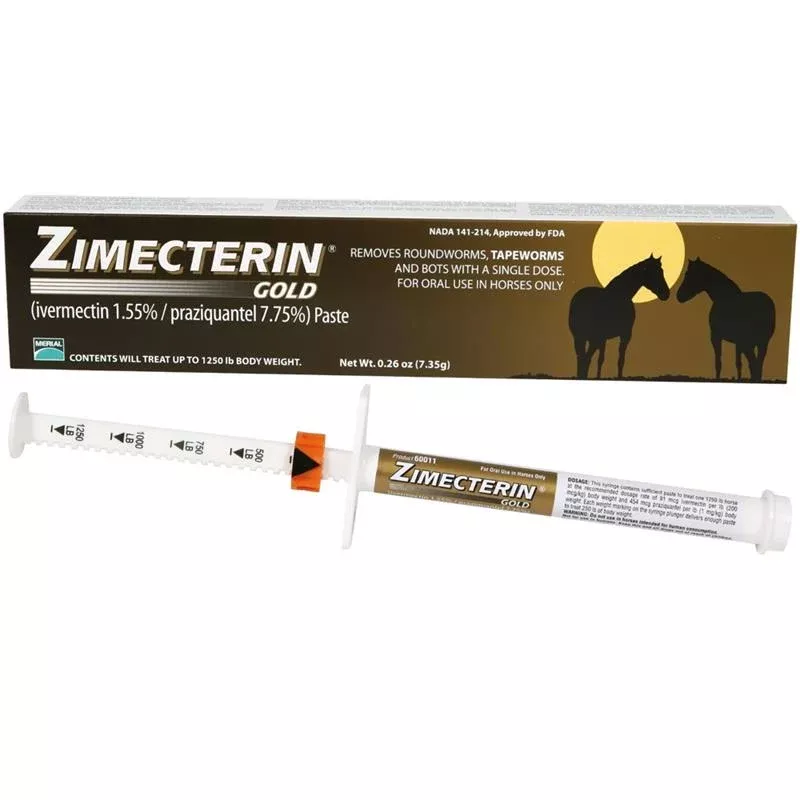 Zimecterin Gold Paste Ivermectin Praziquantel Horse Dewormer